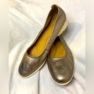 Clarks Metallic Leather Flats